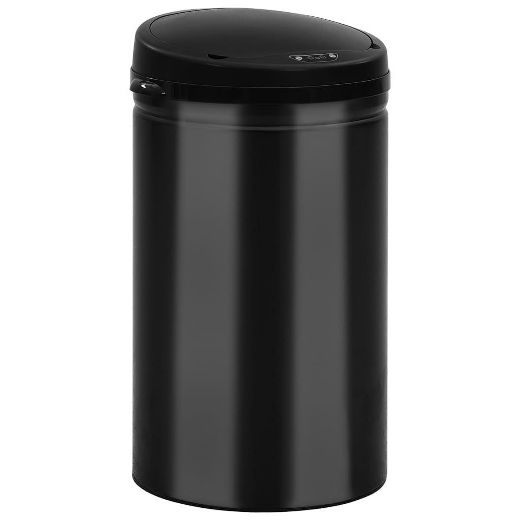 vidaXL Coș de gunoi automat cu senzor, 40 L, negru, oțel carbon vidaXL Coș de gunoi automat cu senzor, 40 L, negru, oțel carbon