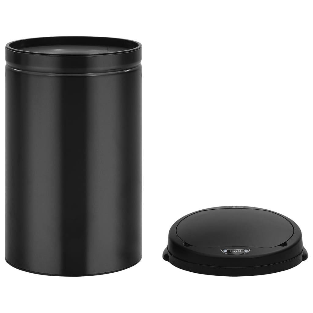 vidaXL Coș de gunoi automat cu senzor, 40 L, negru, oțel carbon vidaXL Coș de gunoi automat cu senzor, 40 L, negru, oțel carbon