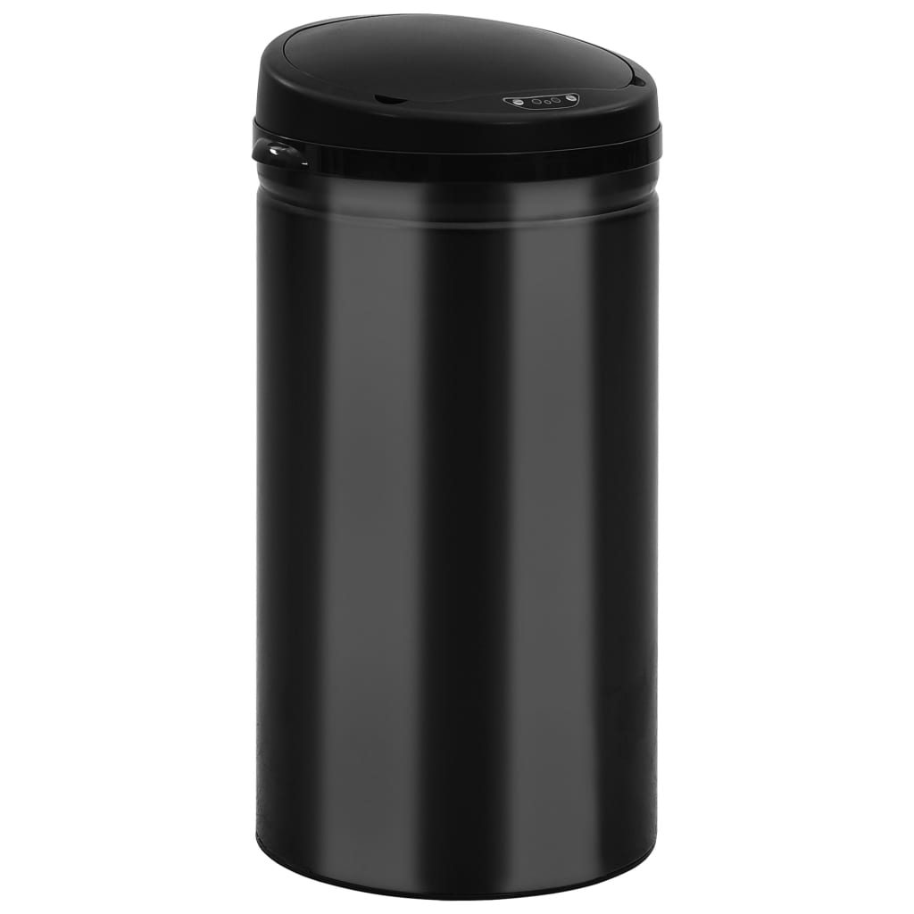 vidaXL Coș de gunoi automat cu senzor, 50 L, negru, oțel carbon vidaXL Coș de gunoi automat cu senzor, 50 L, negru, oțel carbon