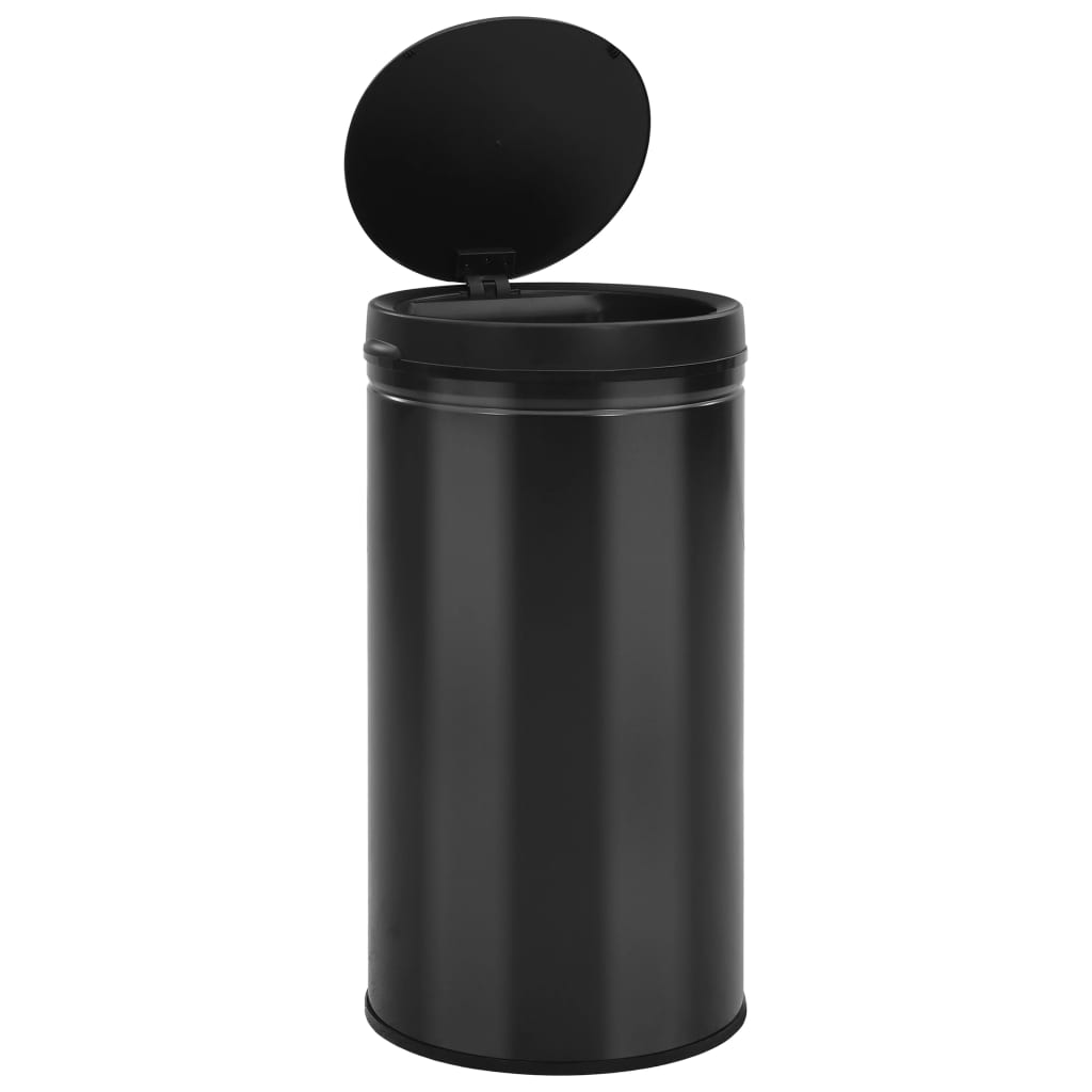 vidaXL Coș de gunoi automat cu senzor, 60 L, negru, oțel carbon vidaXL Coș de gunoi automat cu senzor, 60 L, negru, oțel carbon