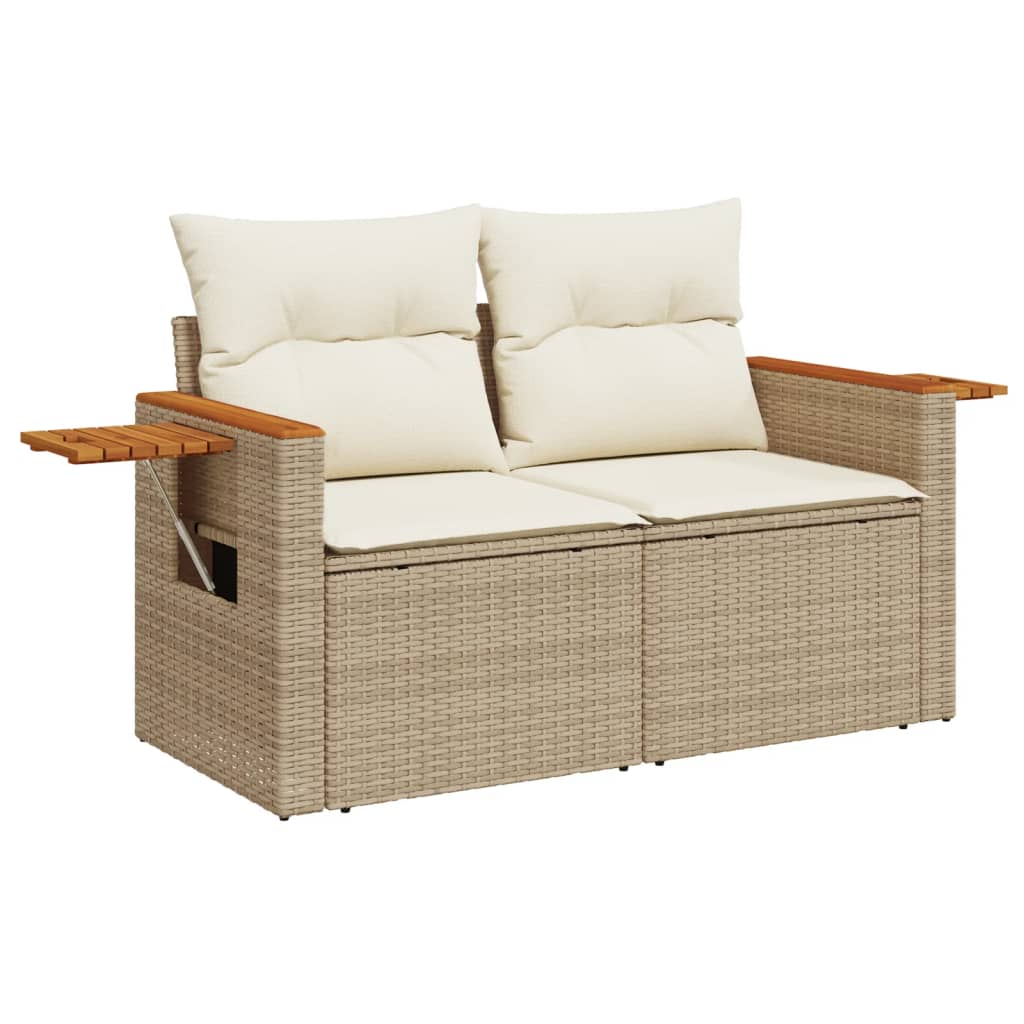 vidaXL Set canapele de grădină cu perne, 10 piese, bej, poliratan