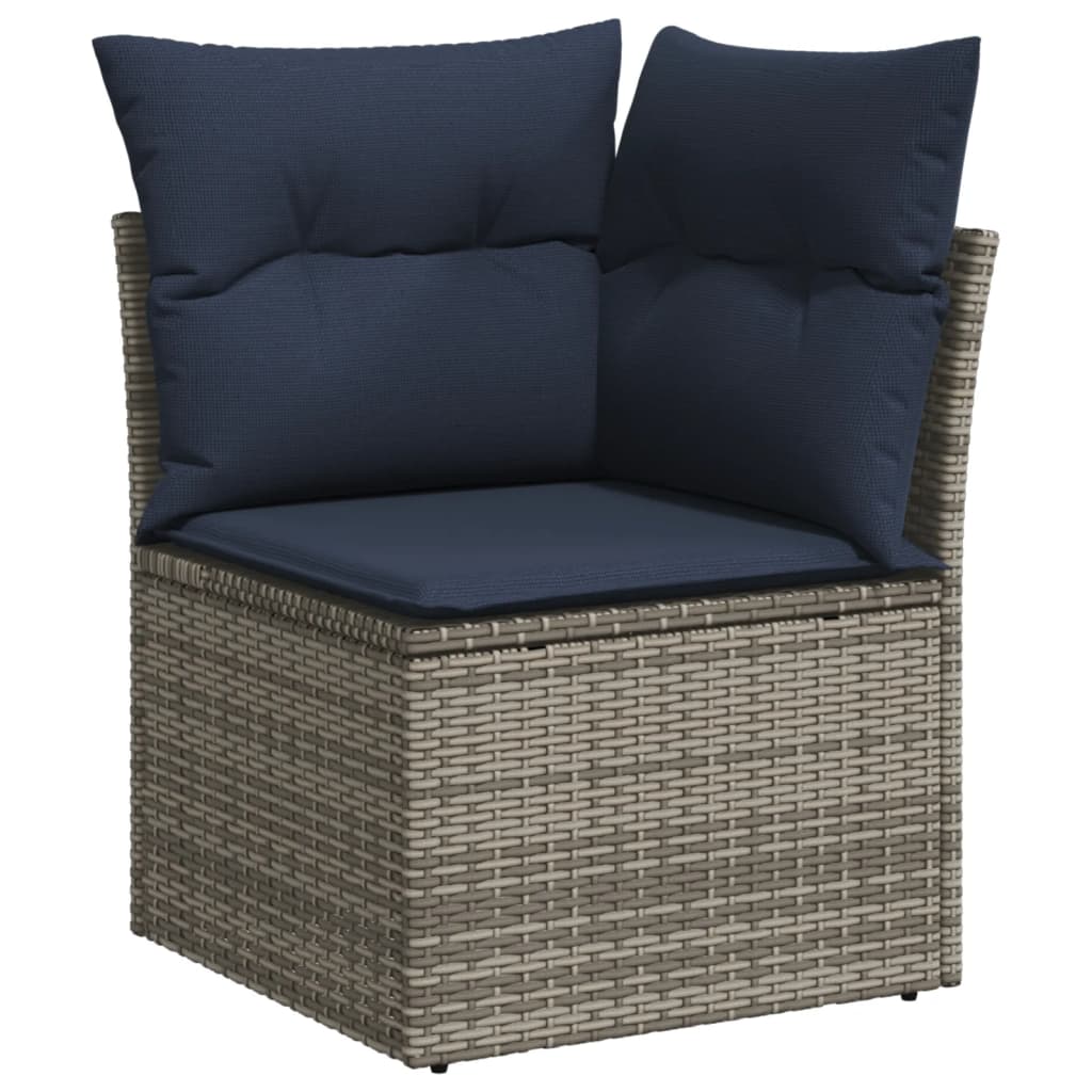 vidaXL Set canapele de grădină cu perne, 10 piese, gri, poliratan