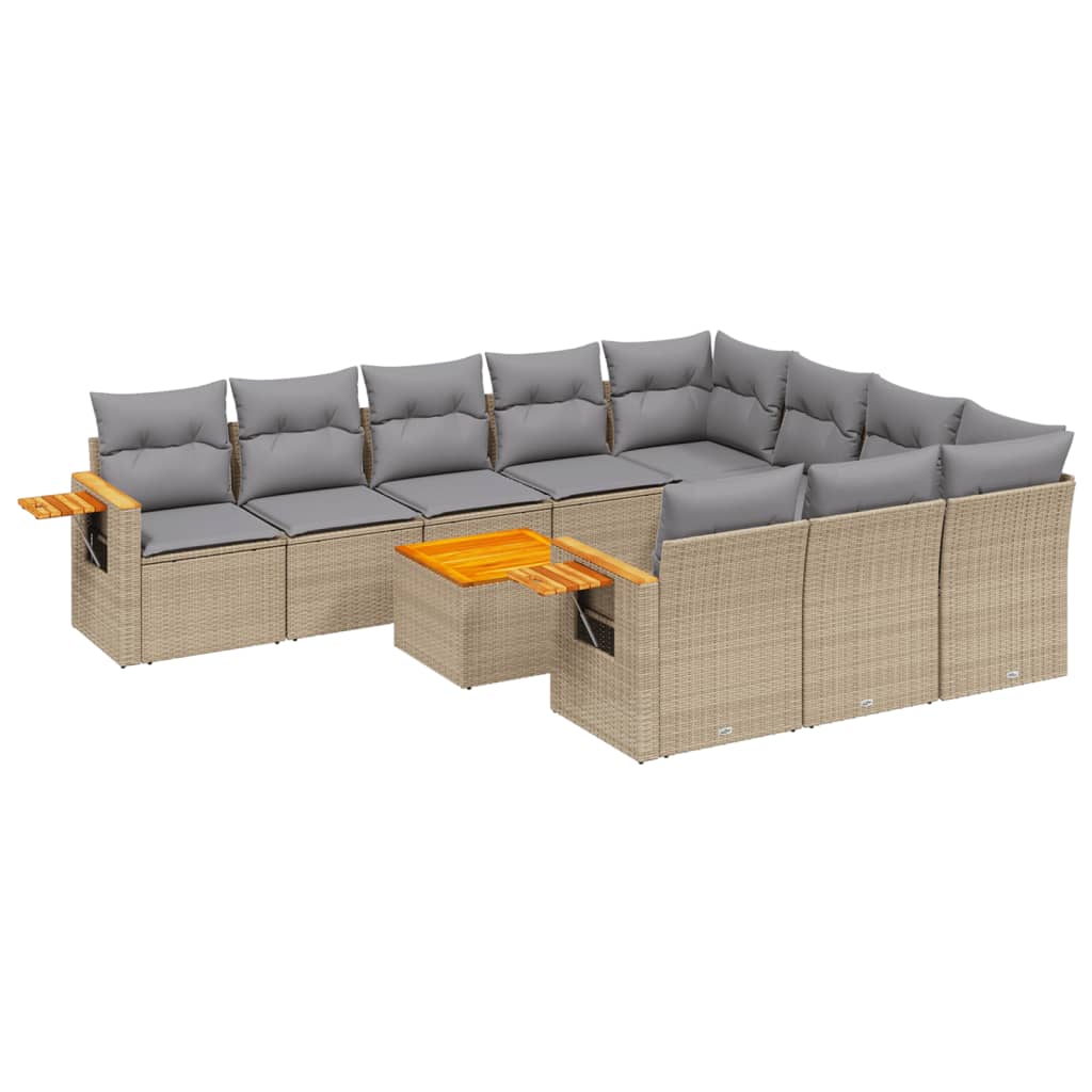 vidaXL Set canapele de grădină cu perne, 11 piese, bej, poliratan vidaXL Set canapele de grădină cu perne, 11 piese, bej, poliratan