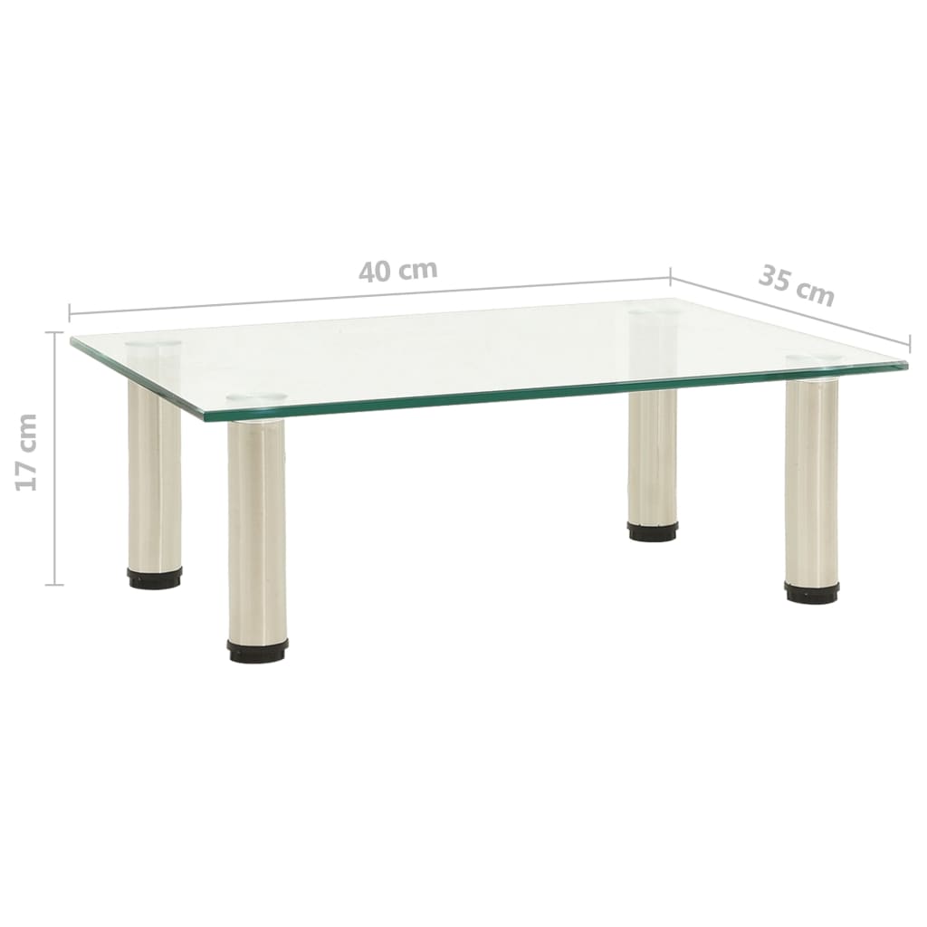 vidaXL Suport TV, transparent, 40 x 35 x 17 cm, sticlă securizată