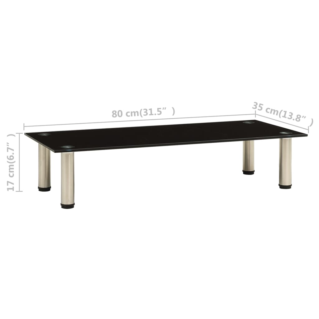 vidaXL Suport TV, negru, 80 x 35 x 17 cm, sticlă securizată