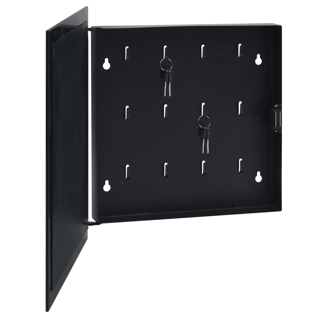 vidaXL Casetă pentru chei cu tablă magnetică, negru, 35 x 35 x 4 cm vidaXL Casetă pentru chei cu tablă magnetică, negru, 35 x 35 x 4 cm