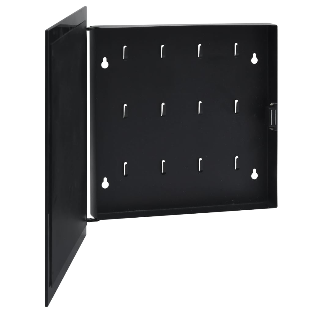 vidaXL Casetă pentru chei cu tablă magnetică, negru, 35 x 35 x 4 cm vidaXL Casetă pentru chei cu tablă magnetică, negru, 35 x 35 x 4 cm