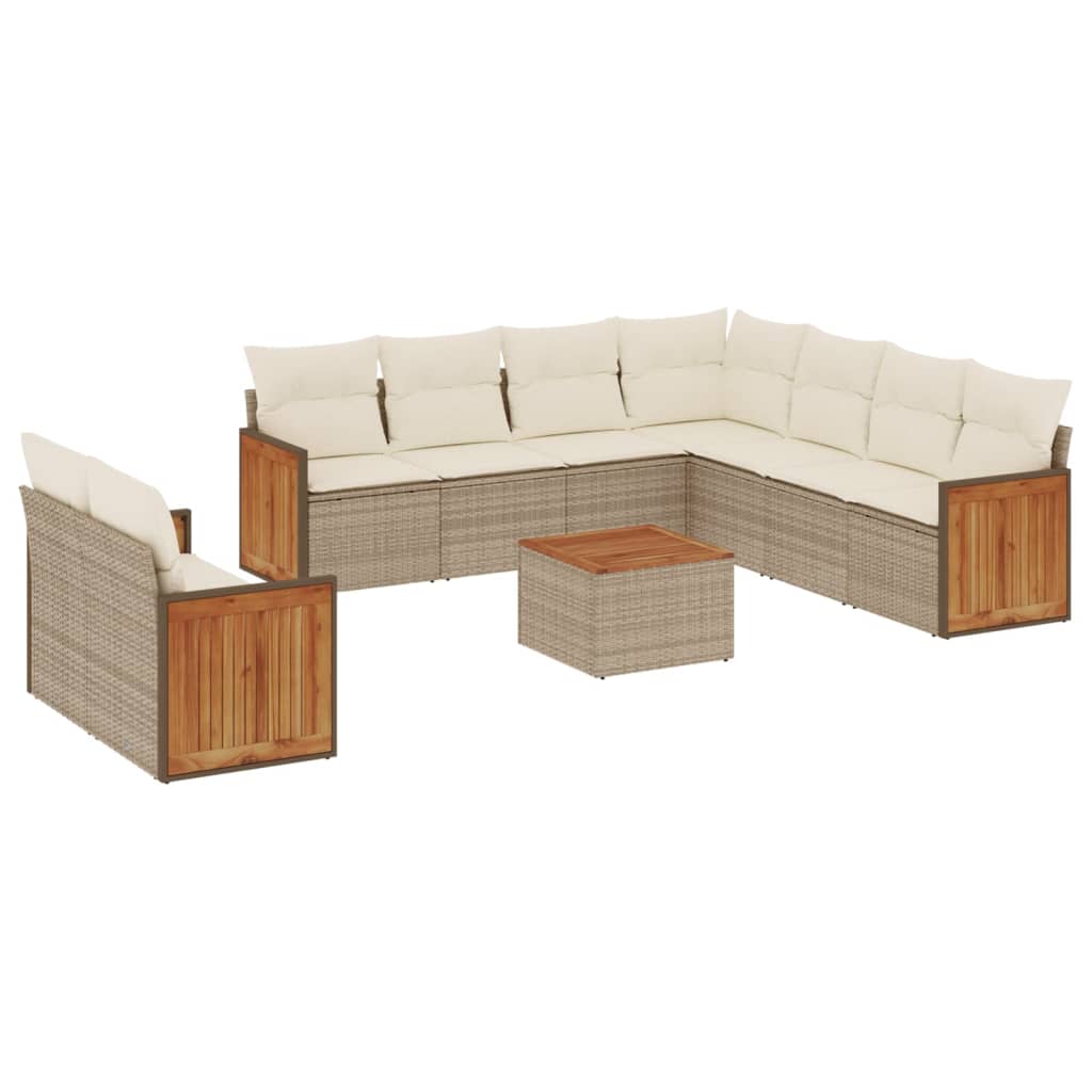 vidaXL Set canapele de grădină cu perne, 10 piese, bej, poliratan vidaXL Set canapele de grădină cu perne, 10 piese, bej, poliratan