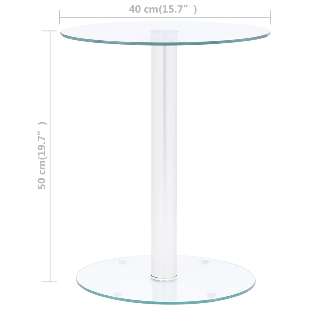vidaXL Măsuță de cafea, transparent, 40 cm, sticlă securizată