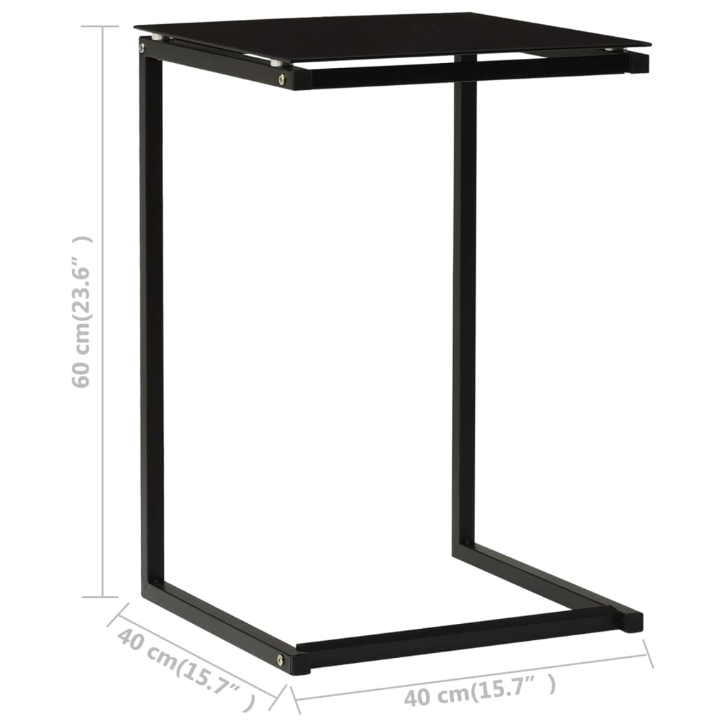 vidaXL Masă laterală, negru, 40x40x60 cm, sticlă securizată vidaXL Masă laterală, negru, 40x40x60 cm, sticlă securizată
