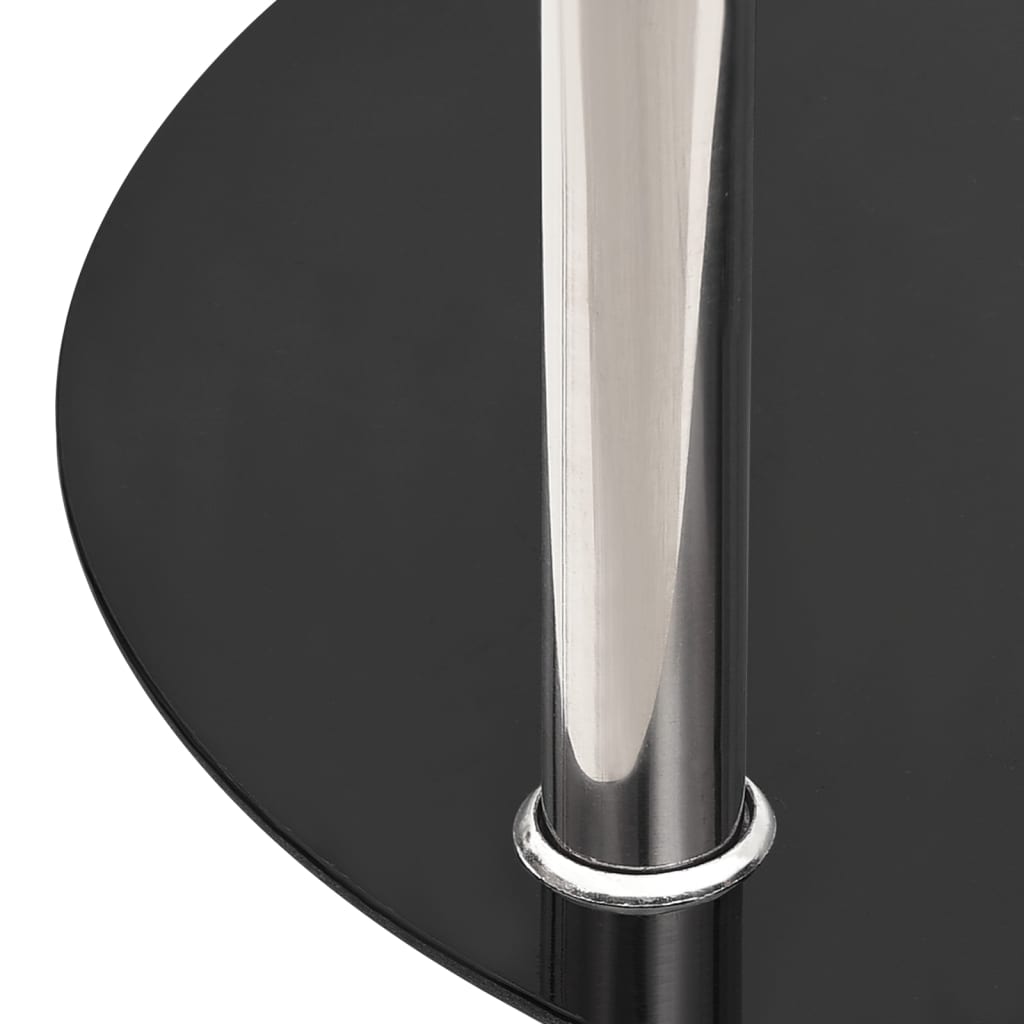 vidaXL Masă laterală 2 niv. transparent/negru 38 cm sticlă securizată vidaXL Masă laterală 2 niv. transparent/negru 38 cm sticlă securizată
