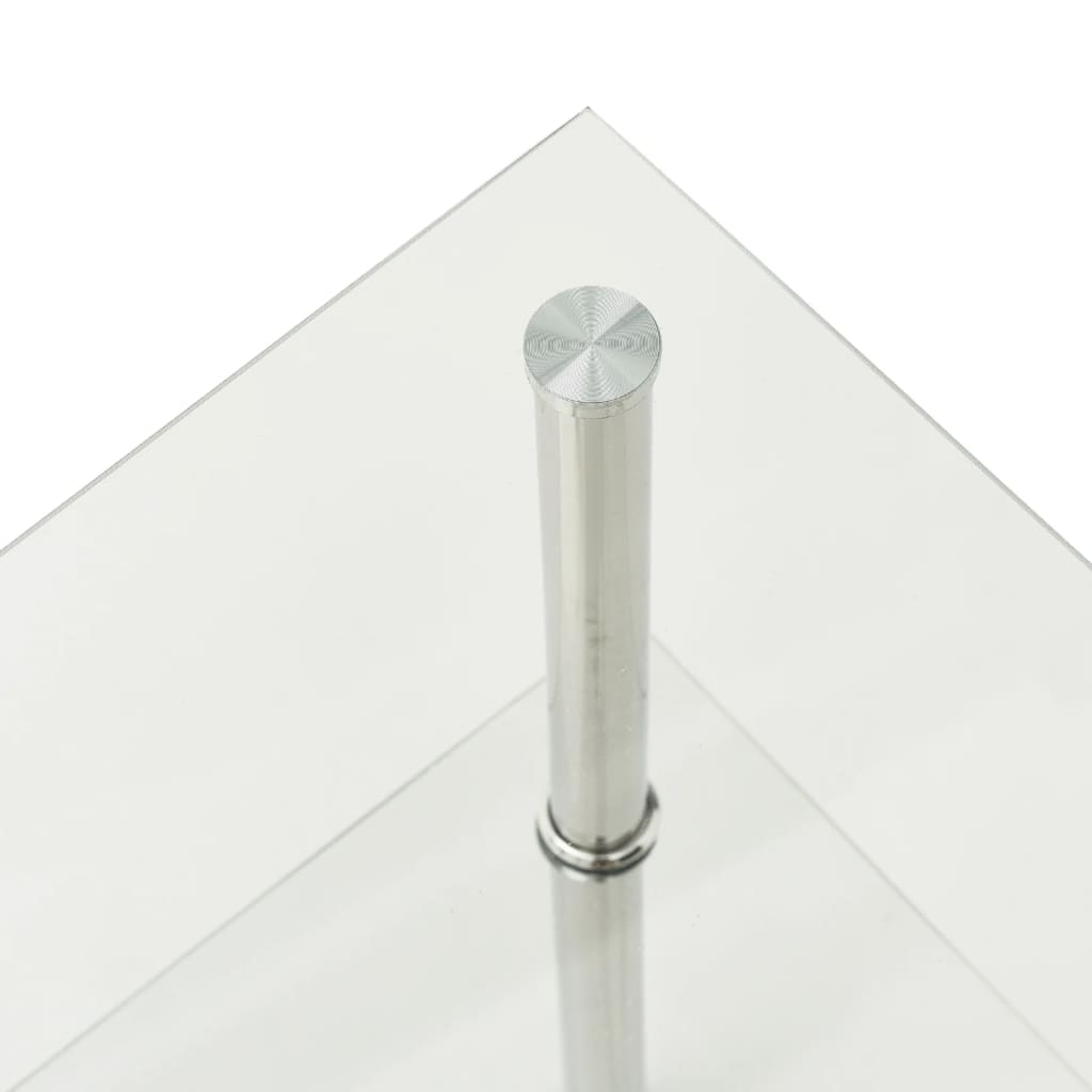 vidaXL Masă laterală, 2 niveluri, transparent, 38x38x50 cm, sticlă vidaXL Masă laterală, 2 niveluri, transparent, 38x38x50 cm, sticlă