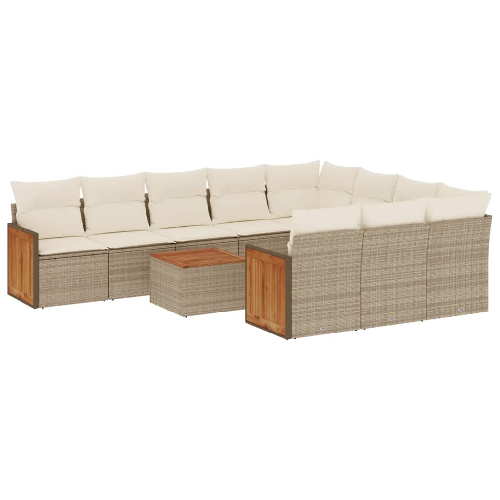 vidaXL Set canapele de grădină cu perne, 11 piese, bej, poliratan vidaXL Set canapele de grădină cu perne, 11 piese, bej, poliratan