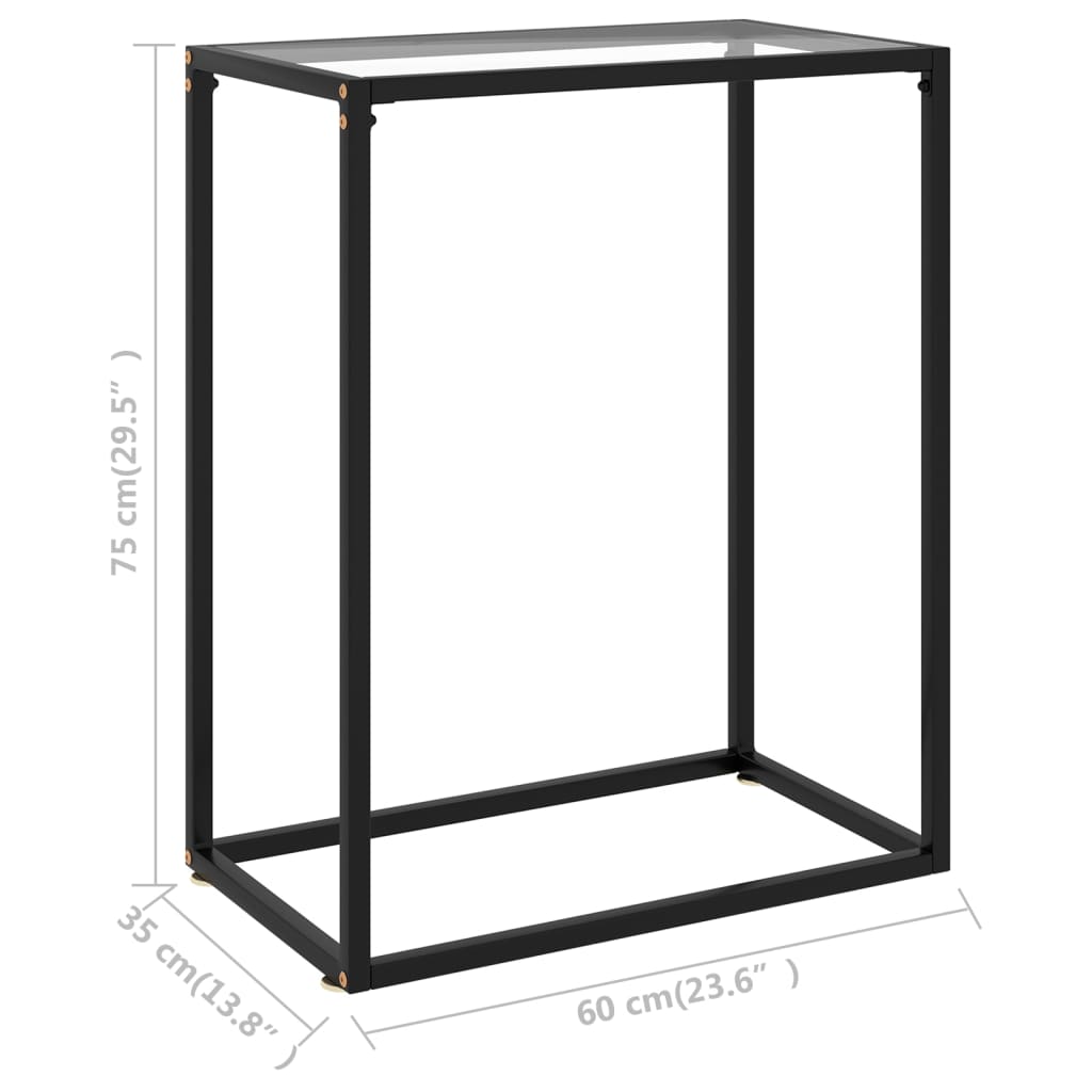 vidaXL Masă consolă, transparent, 60x35x75 cm, sticlă securizată vidaXL Masă consolă, transparent, 60x35x75 cm, sticlă securizată