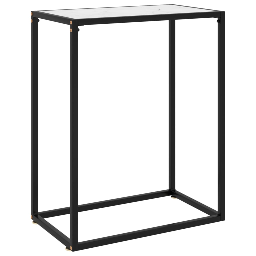 vidaXL Masă consolă, alb, 60x35x75 cm, sticlă securizată vidaXL Masă consolă, alb, 60x35x75 cm, sticlă securizată