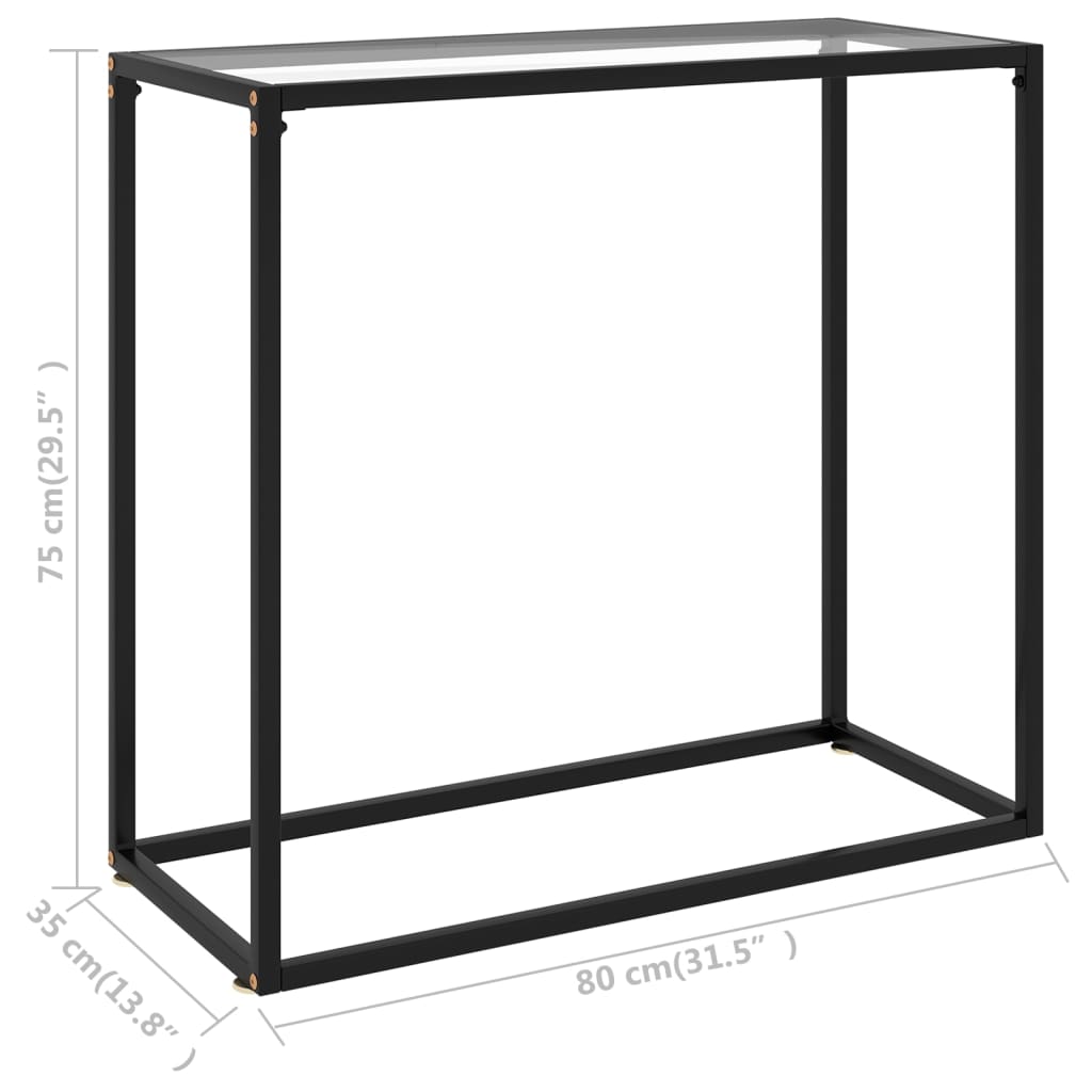 vidaXL Masă consolă, transparent, 80x35x75 cm, sticlă securizată vidaXL Masă consolă, transparent, 80x35x75 cm, sticlă securizată