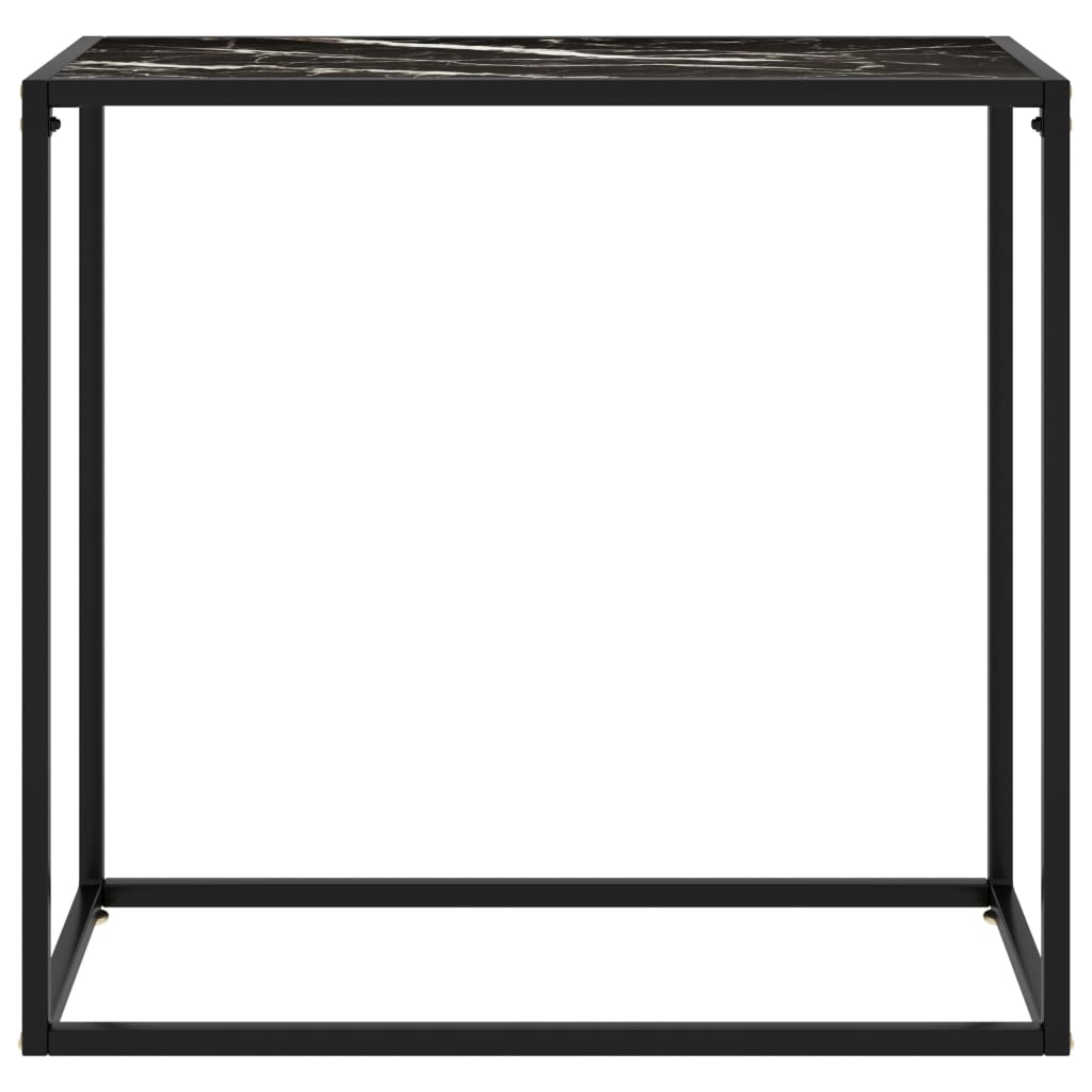 vidaXL Masă consolă, negru, 80x35x75 cm, sticlă securizată