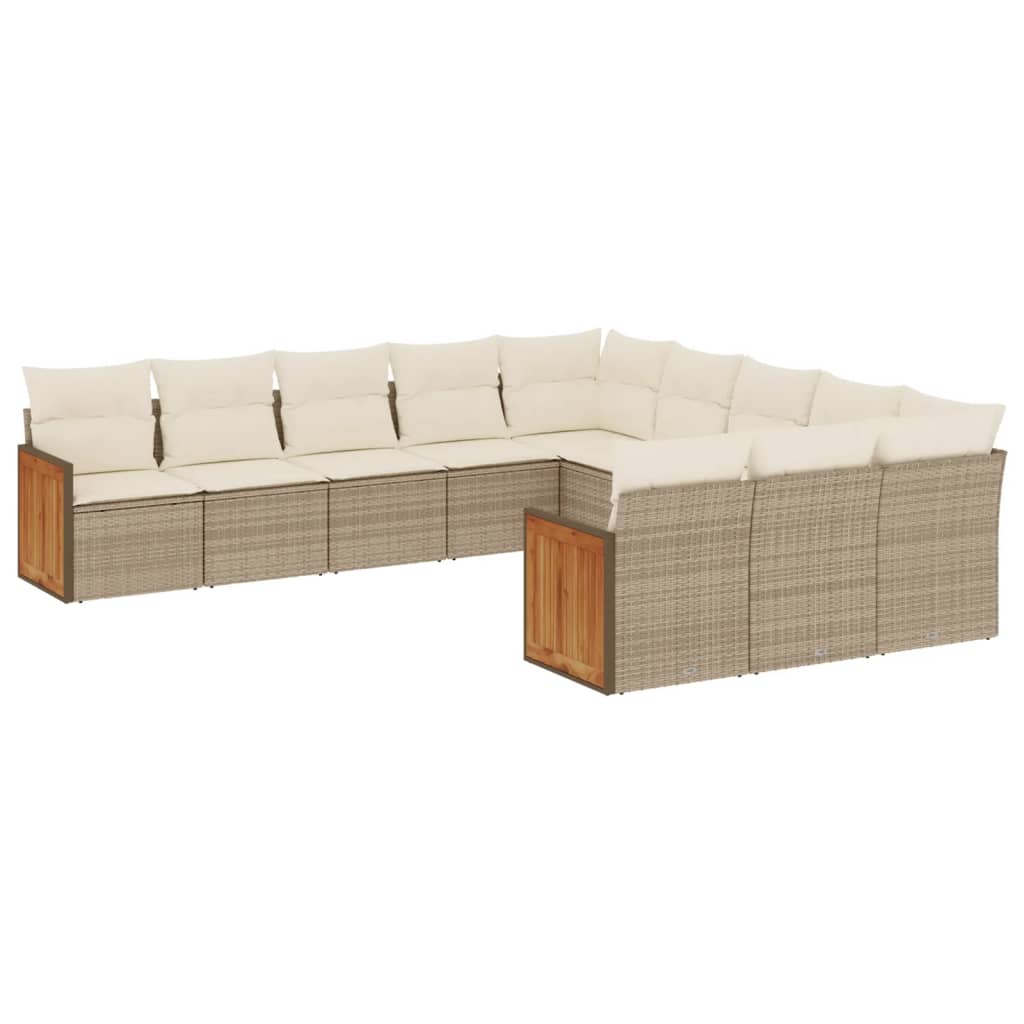 vidaXL Set canapele de grădină cu perne, 11 piese, bej, poliratan vidaXL Set canapele de grădină cu perne, 11 piese, bej, poliratan
