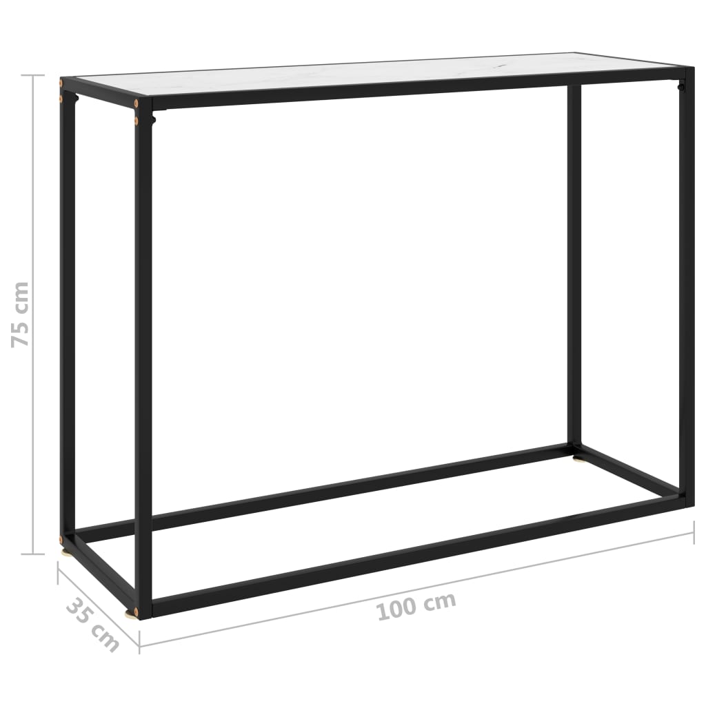 vidaXL Masă consolă, alb, 100x35x75 cm, sticlă securizată vidaXL Masă consolă, alb, 100x35x75 cm, sticlă securizată