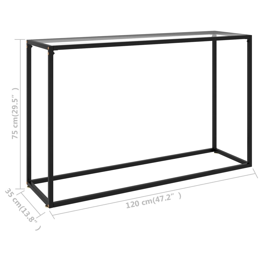 vidaXL Masă consolă, transparent, 120x35x75 cm, sticlă securizată vidaXL Masă consolă, transparent, 120x35x75 cm, sticlă securizată