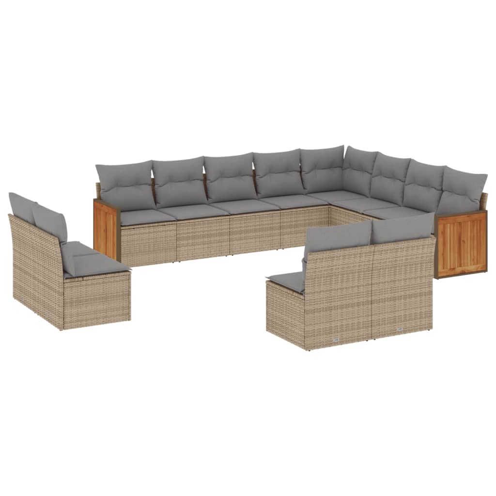 vidaXL Set canapele de grădină cu perne, 12 piese, bej, poliratan vidaXL Set canapele de grădină cu perne, 12 piese, bej, poliratan
