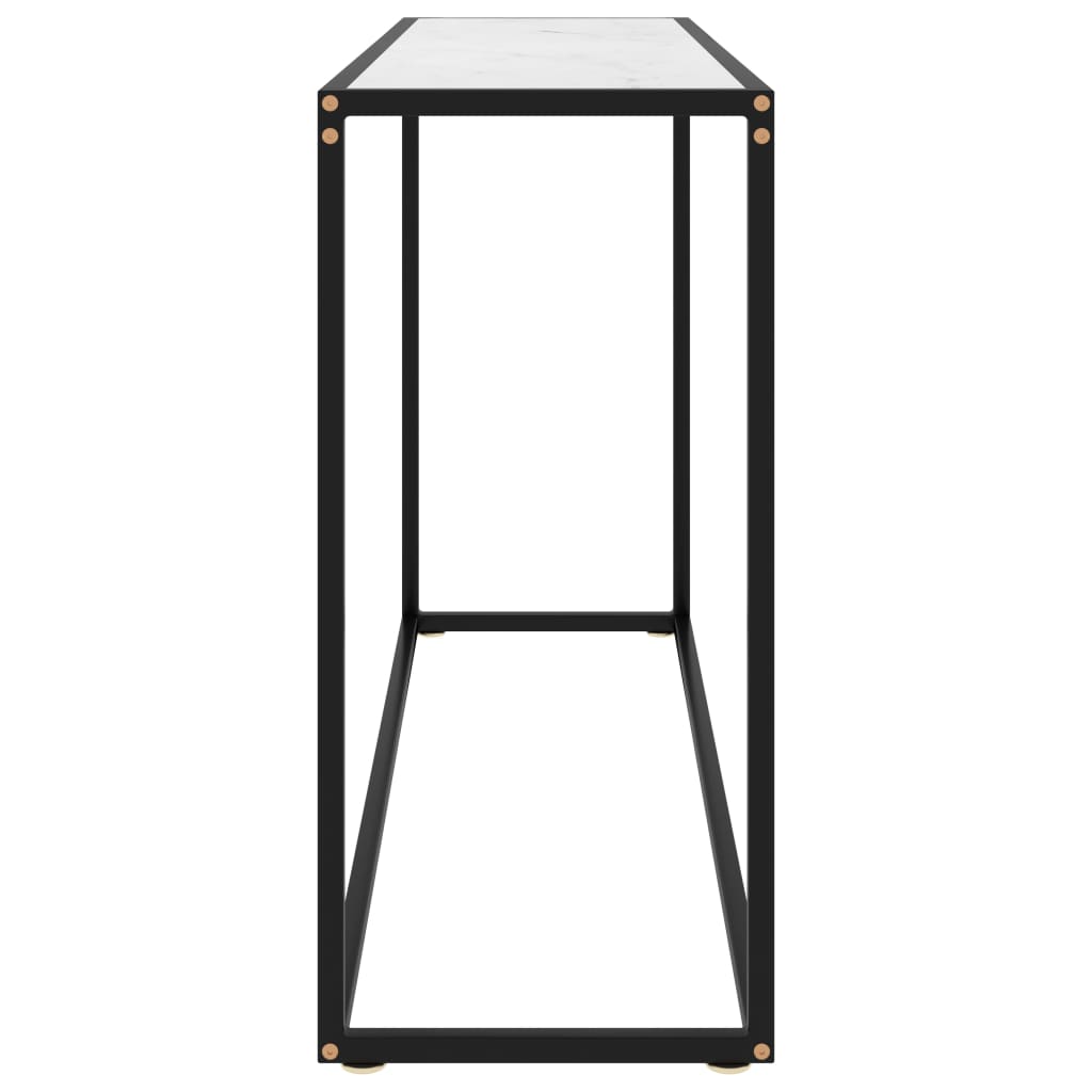 vidaXL Masă consolă, alb, 120x35x75 cm, sticlă securizată