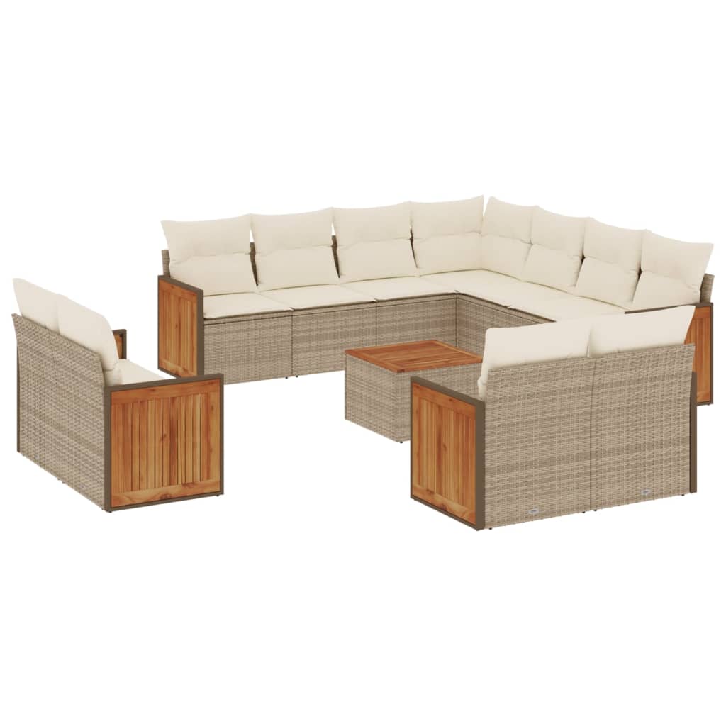 vidaXL Set canapele de grădină cu perne, 12 piese, bej, poliratan vidaXL Set canapele de grădină cu perne, 12 piese, bej, poliratan