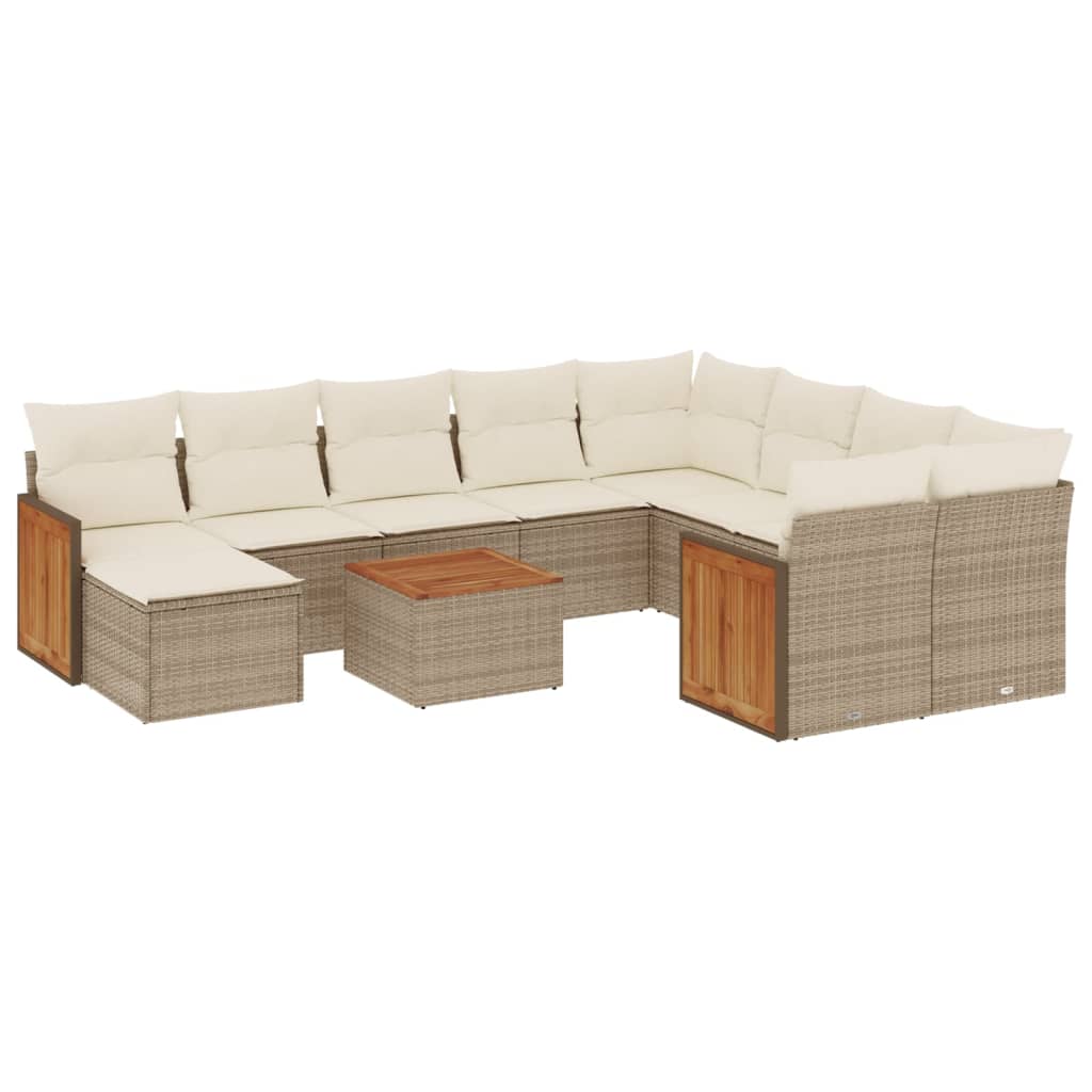 vidaXL Set canapele de grădină cu perne, 11 piese, bej, poliratan vidaXL Set canapele de grădină cu perne, 11 piese, bej, poliratan