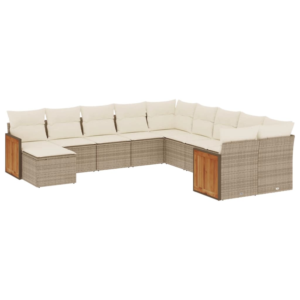 vidaXL Set canapele de grădină cu perne, 11 piese, bej, poliratan vidaXL Set canapele de grădină cu perne, 11 piese, bej, poliratan