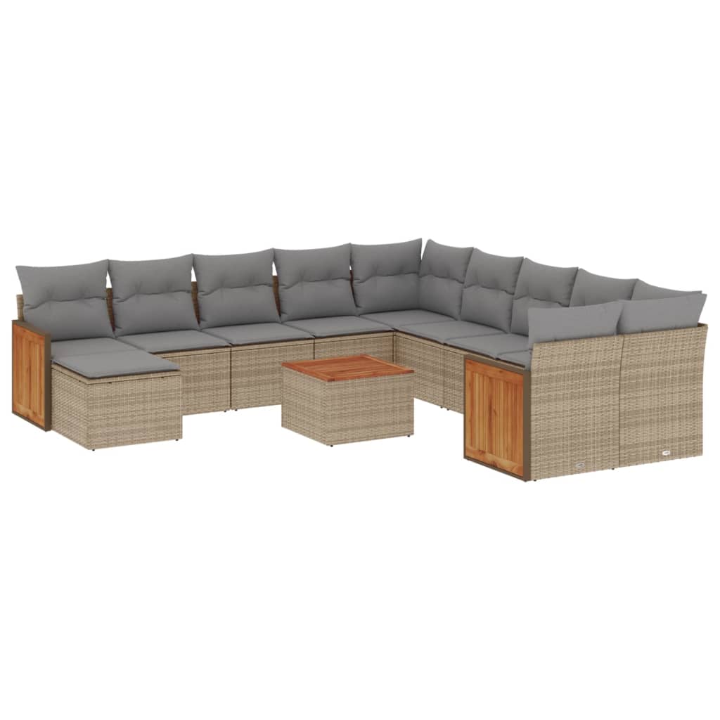 vidaXL Set canapele de grădină cu perne, 12 piese, bej, poliratan vidaXL Set canapele de grădină cu perne, 12 piese, bej, poliratan