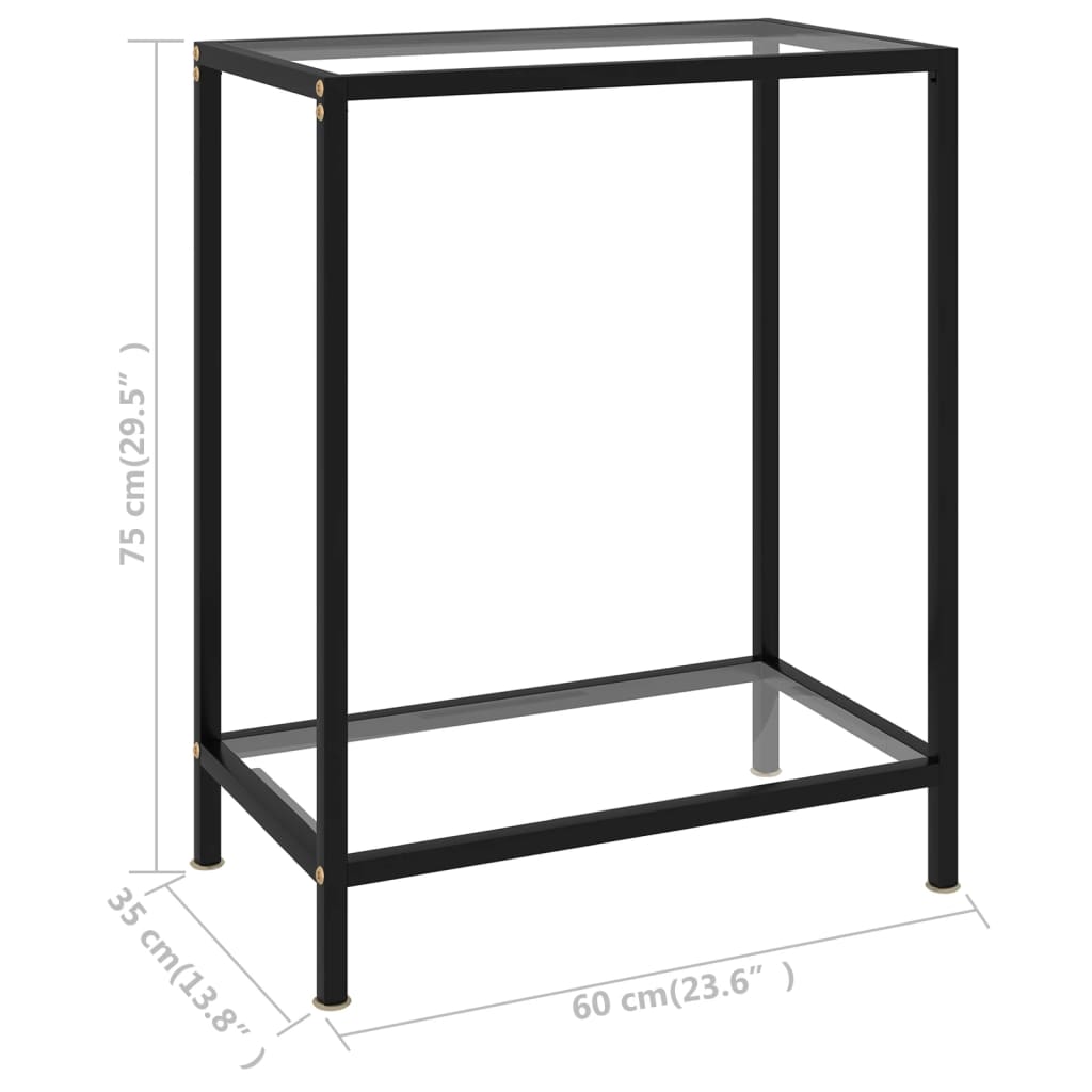 vidaXL Masă consolă, transparent, 60 x 35 x 75 cm, sticlă securizată vidaXL Masă consolă, transparent, 60 x 35 x 75 cm, sticlă securizată