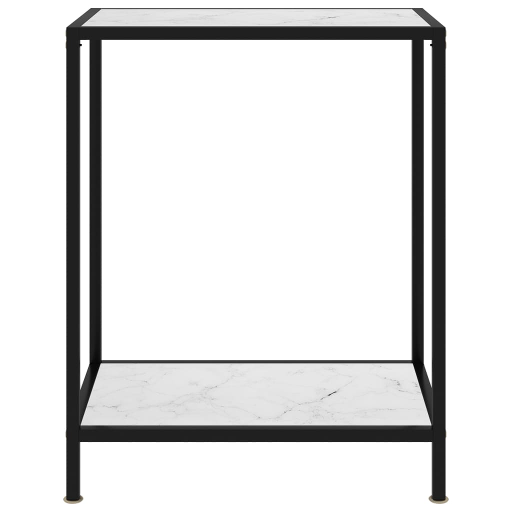 vidaXL Masă consolă, alb, 60 x 35 x 75 cm, sticlă securizată vidaXL Masă consolă, alb, 60 x 35 x 75 cm, sticlă securizată