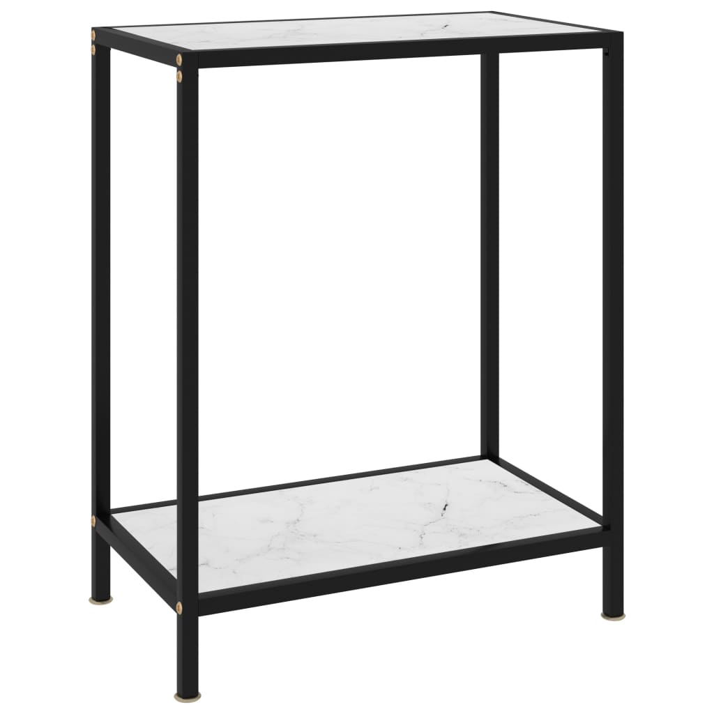 vidaXL Masă consolă, alb, 60 x 35 x 75 cm, sticlă securizată vidaXL Masă consolă, alb, 60 x 35 x 75 cm, sticlă securizată