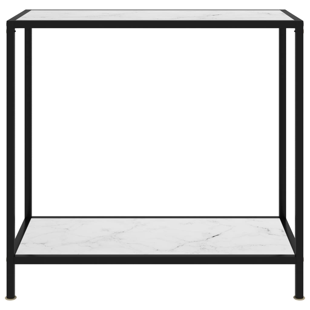 vidaXL Masă consolă, alb, 80 x 35 x 75 cm, sticlă securizată vidaXL Masă consolă, alb, 80 x 35 x 75 cm, sticlă securizată