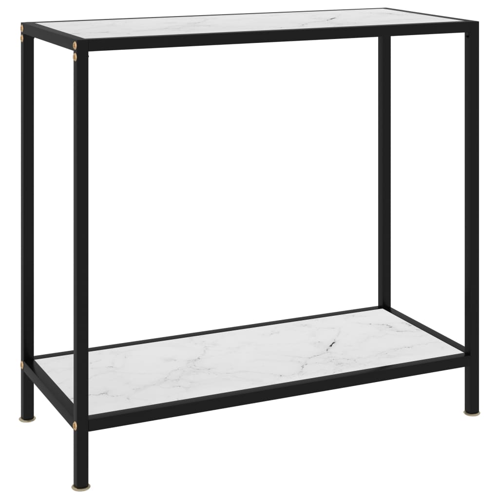 vidaXL Masă consolă, alb, 80 x 35 x 75 cm, sticlă securizată vidaXL Masă consolă, alb, 80 x 35 x 75 cm, sticlă securizată