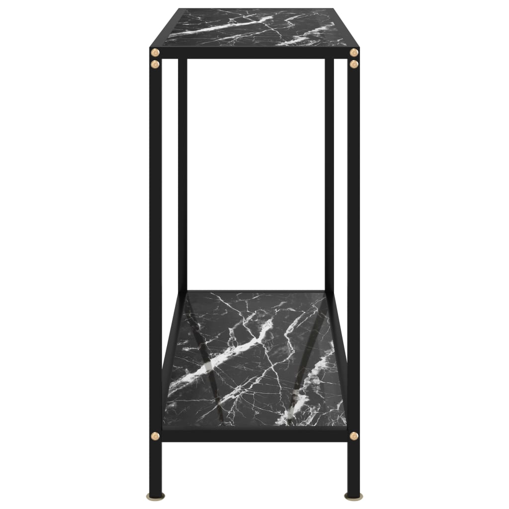 vidaXL Masă consolă, negru, 80 x 35 x 75 cm, sticlă securizată