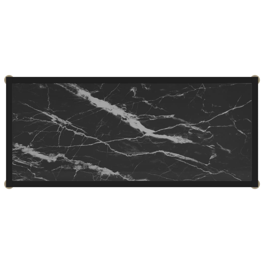vidaXL Masă consolă, negru, 80 x 35 x 75 cm, sticlă securizată