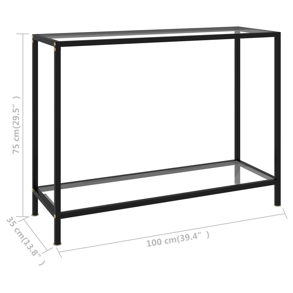 vidaXL Masă consolă, transparent, 100 x 35 x 75 cm, sticlă securizată vidaXL Masă consolă, transparent, 100 x 35 x 75 cm, sticlă securizată