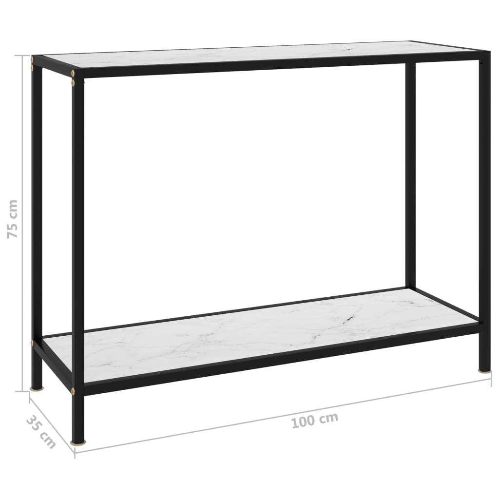 vidaXL Masă consolă, alb, 100 x 35 x 75 cm, sticlă securizată vidaXL Masă consolă, alb, 100 x 35 x 75 cm, sticlă securizată