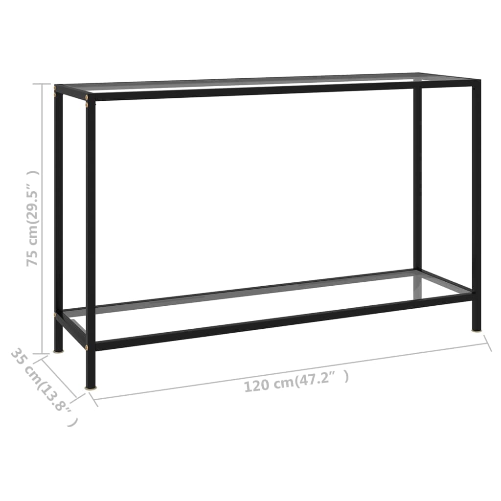 vidaXL Masă consolă, transparent, 120 x 35 x 75 cm, sticlă securizată vidaXL Masă consolă, transparent, 120 x 35 x 75 cm, sticlă securizată