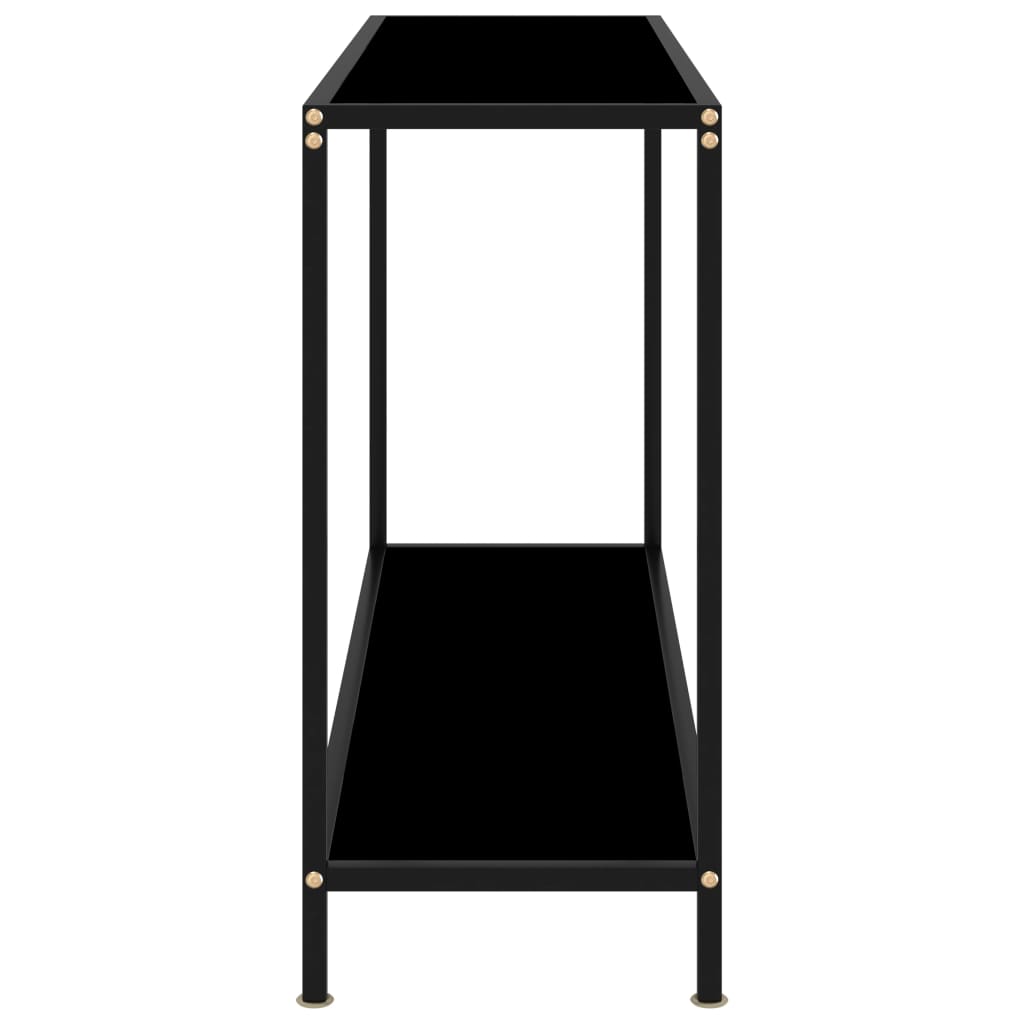 vidaXL Masă consolă, negru, 120 x 35 x 75 cm, sticlă securizată