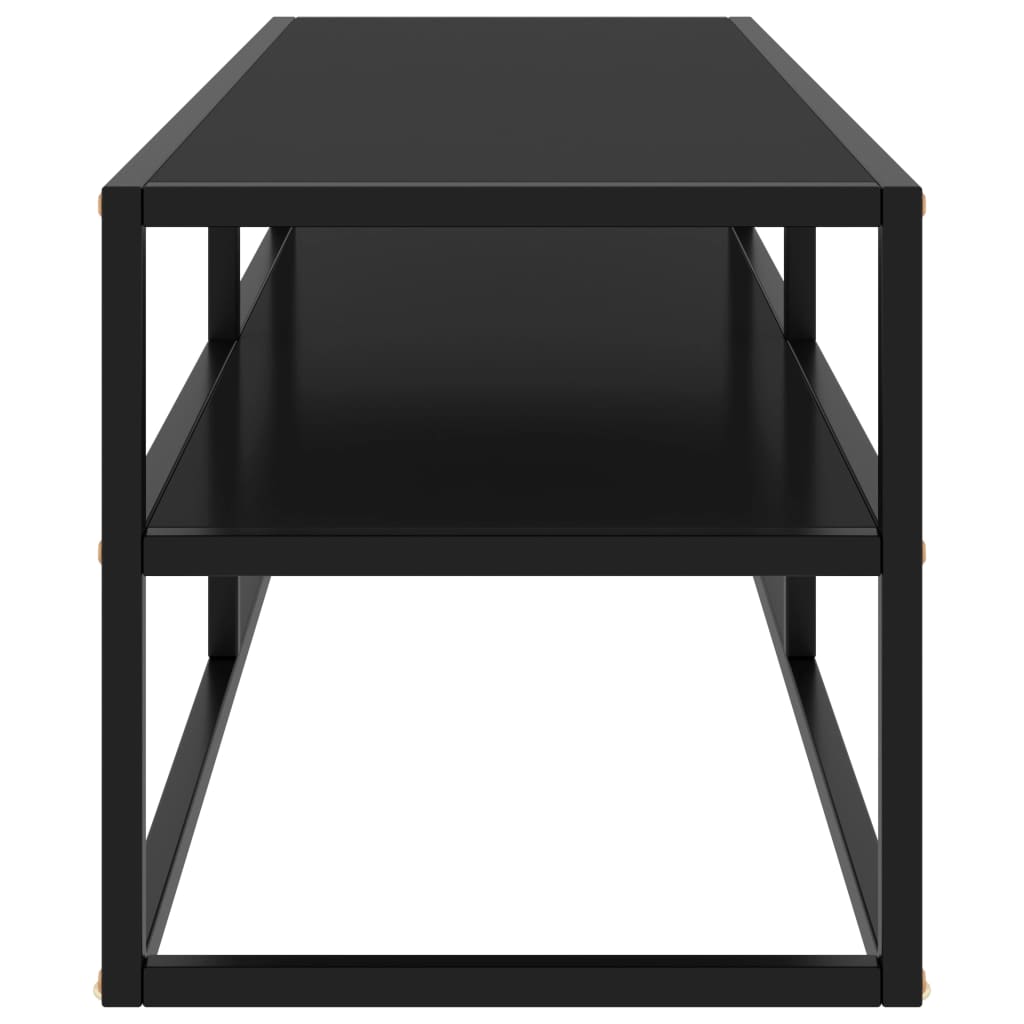 vidaXL Comodă TV neagră cu sticlă neagră, 120 x 40 x 40 cm