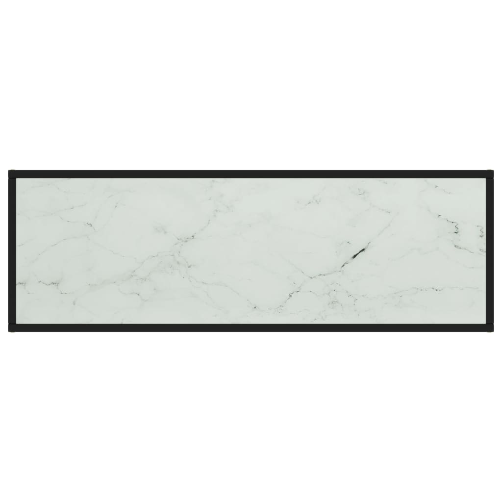 vidaXL Comodă TV, negru, 120x40x40 cm, sticlă de marmură albă