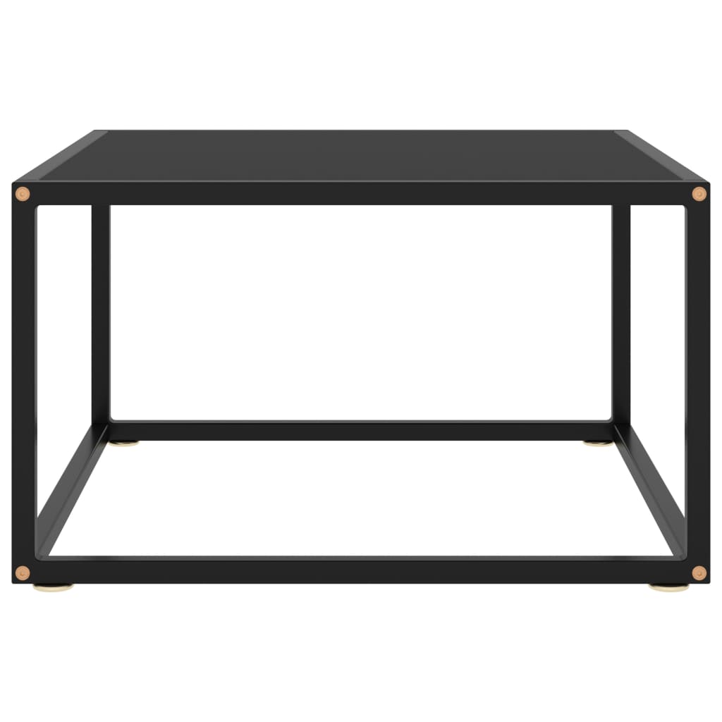 vidaXL Măsuță de cafea, negru cu sticlă neagră, 60x60x35 cm vidaXL Măsuță de cafea, negru cu sticlă neagră, 60x60x35 cm