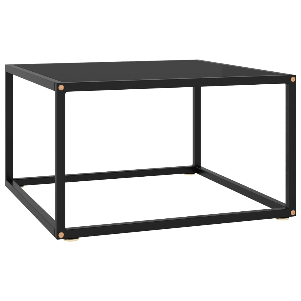 vidaXL Măsuță de cafea, negru cu sticlă neagră, 60x60x35 cm vidaXL Măsuță de cafea, negru cu sticlă neagră, 60x60x35 cm