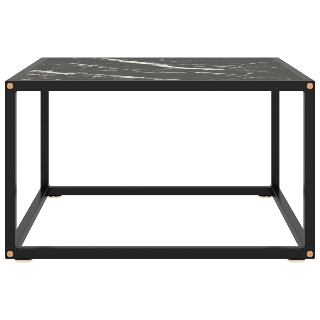 vidaXL Măsuță de cafea, negru cu sticlă neagră marmorată, 60x60x35 cm vidaXL Măsuță de cafea, negru cu sticlă neagră marmorată, 60x60x35 cm