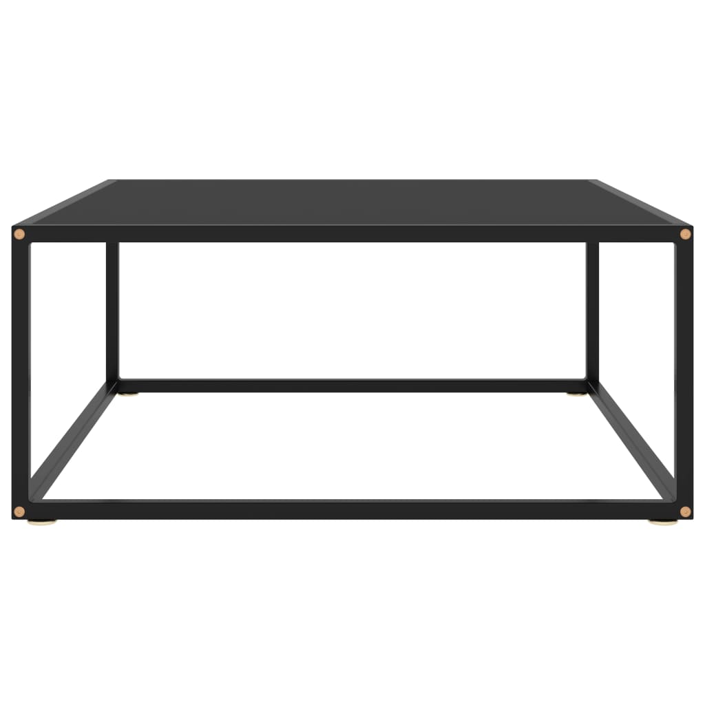 vidaXL Măsuță de cafea, neagră cu sticlă neagră, 80x80x35 cm vidaXL Măsuță de cafea, neagră cu sticlă neagră, 80x80x35 cm