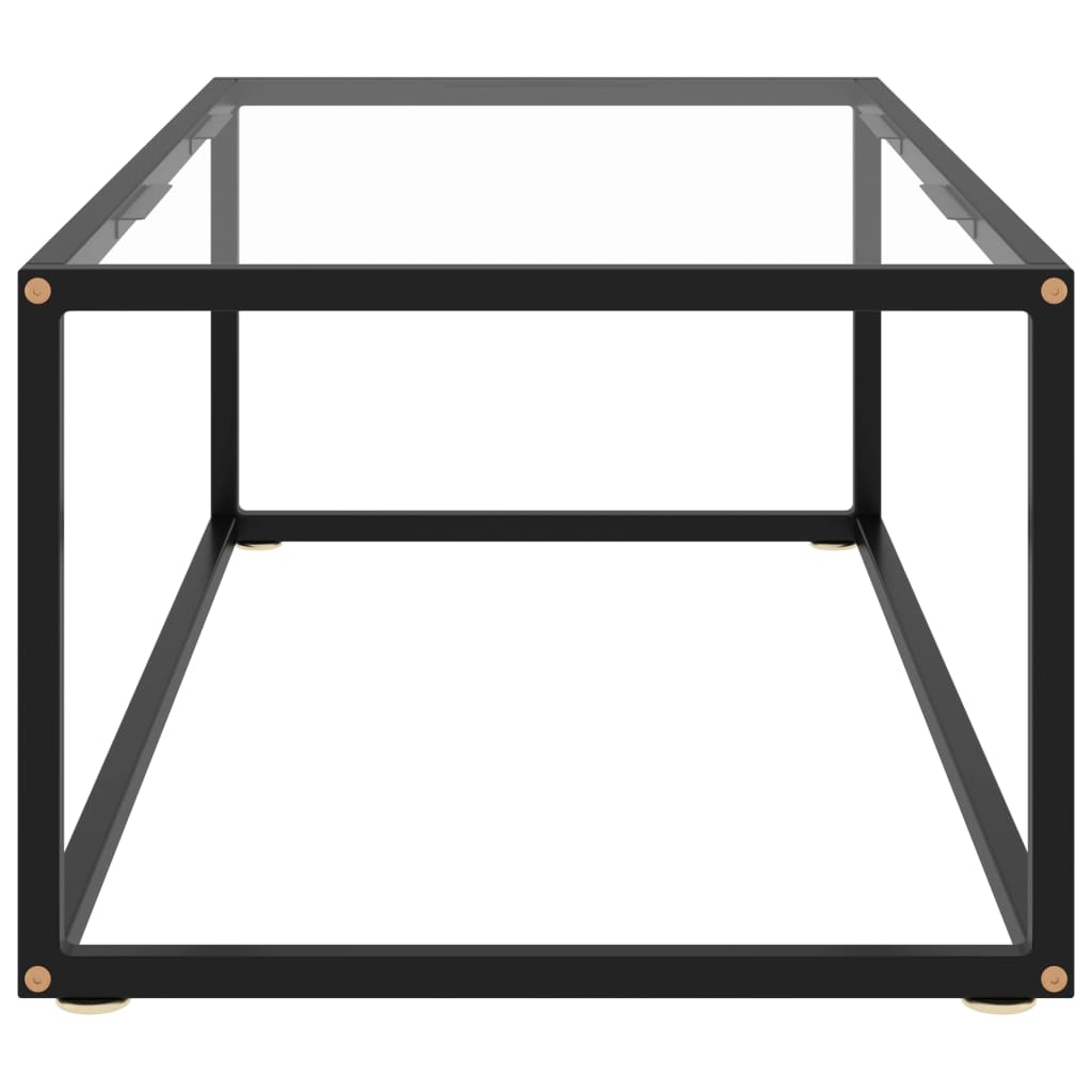vidaXL Măsuță de cafea, negru cu sticlă securizată, 100x50x35 cm vidaXL Măsuță de cafea, negru cu sticlă securizată, 100x50x35 cm