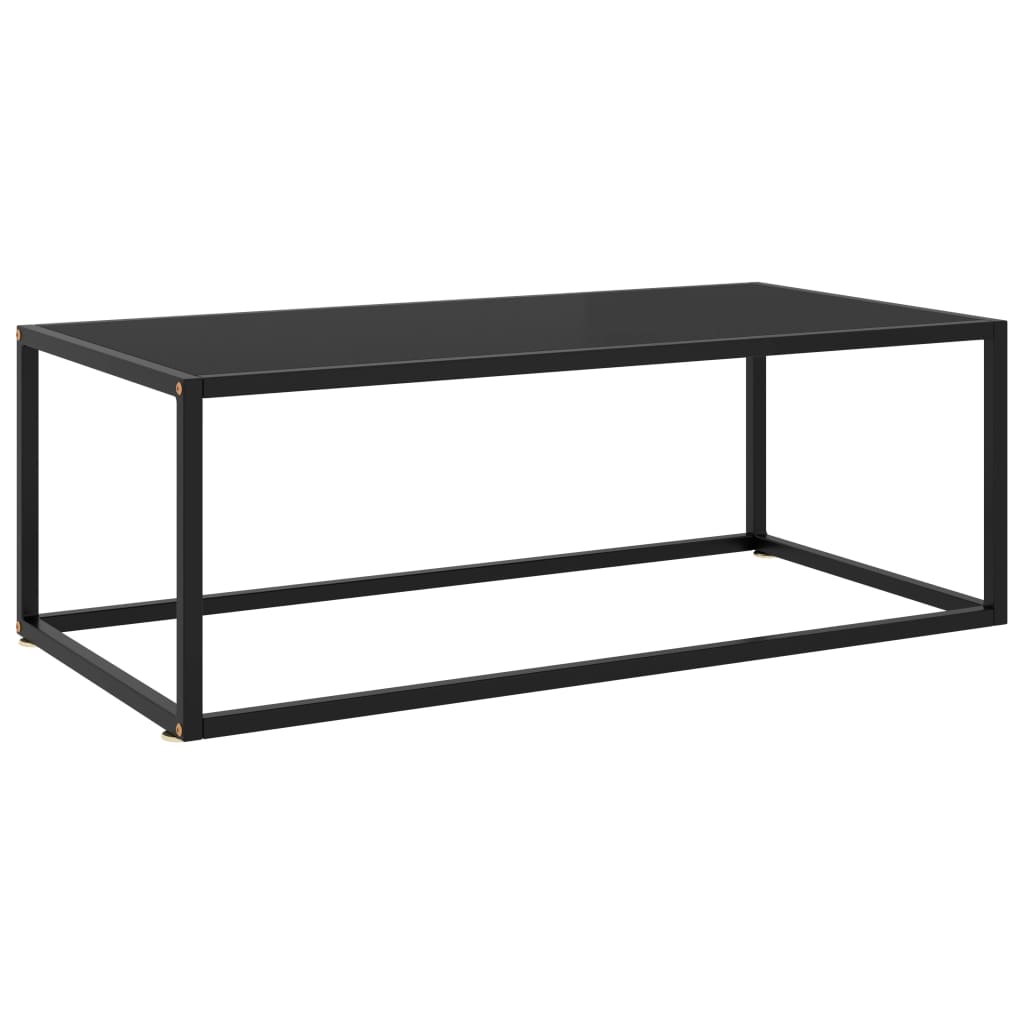 vidaXL Măsuță de cafea, neagră cu sticlă neagră, 100x50x35 cm vidaXL Măsuță de cafea, neagră cu sticlă neagră, 100x50x35 cm