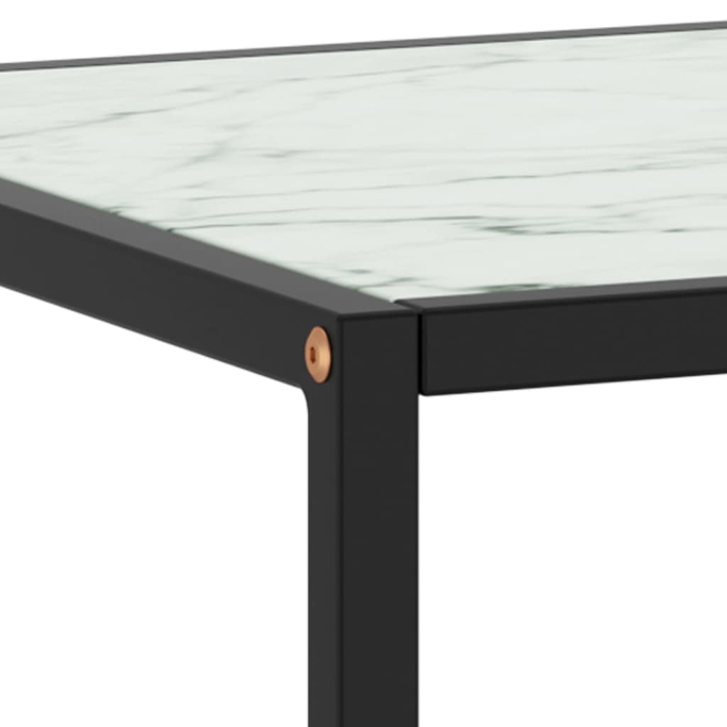 vidaXL Măsuță de cafea, negru & sticlă albă marmorată, 100x50x35 cm vidaXL Măsuță de cafea, negru & sticlă albă marmorată, 100x50x35 cm